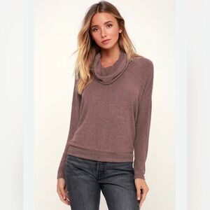 White Crow Cowl Neck Batwing long sleeve shirt sweater size large